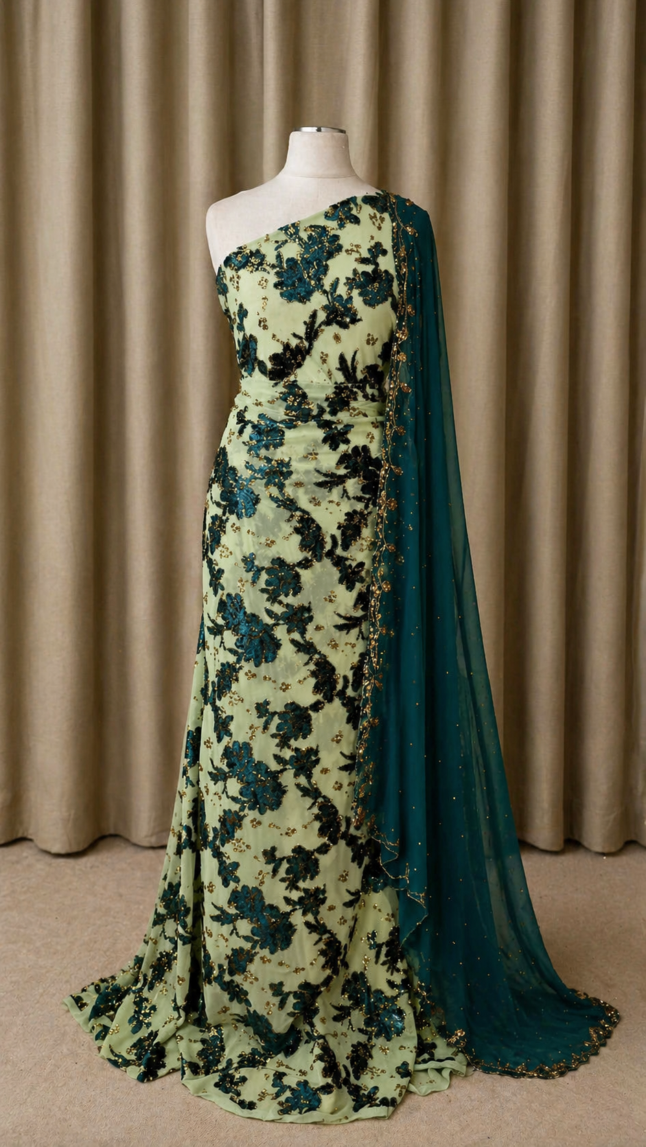 Prestige Maqbal Collection | Mint Green & Teal Dirac Set
