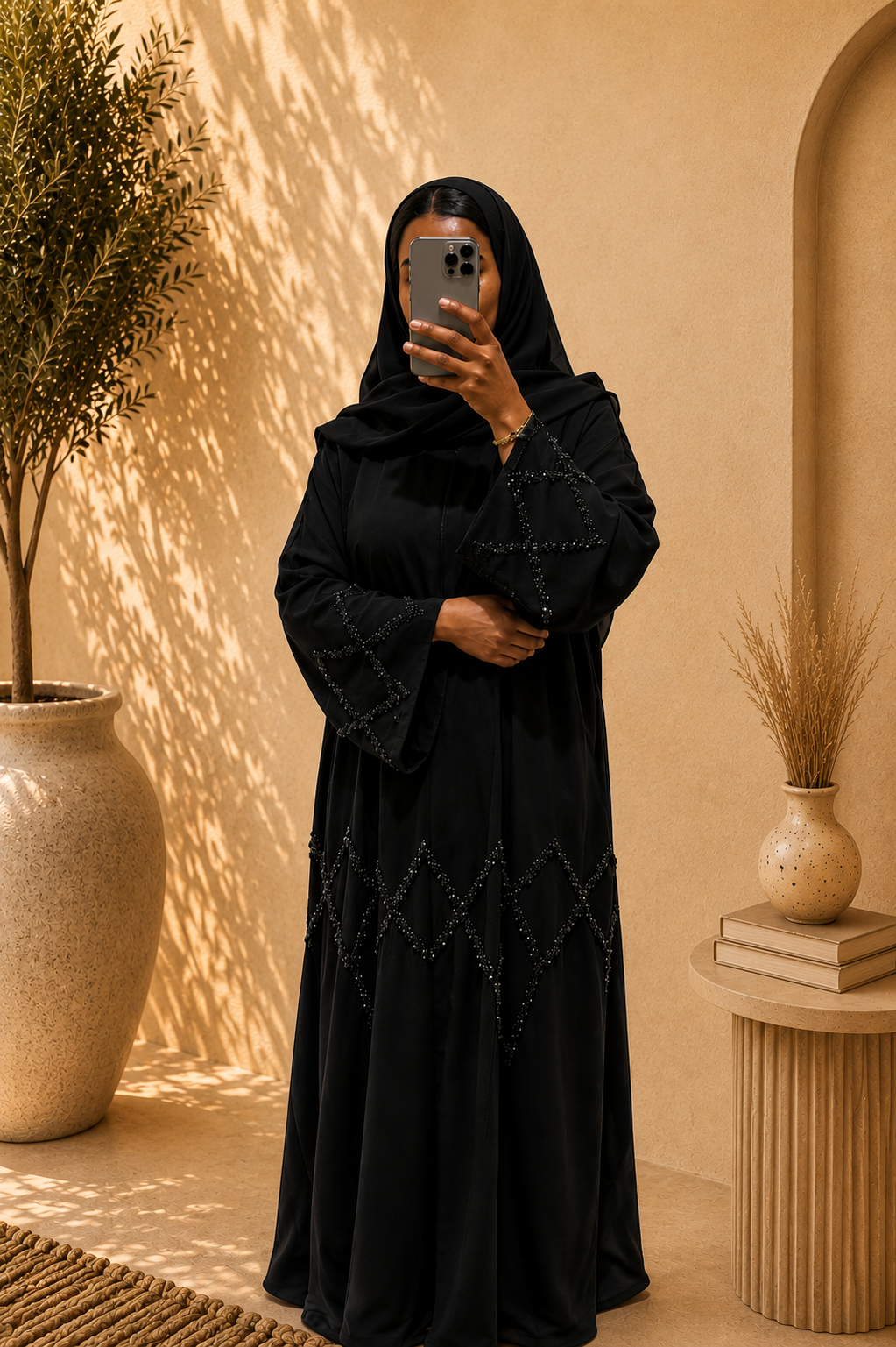 Abaya Hana – Black Crystal