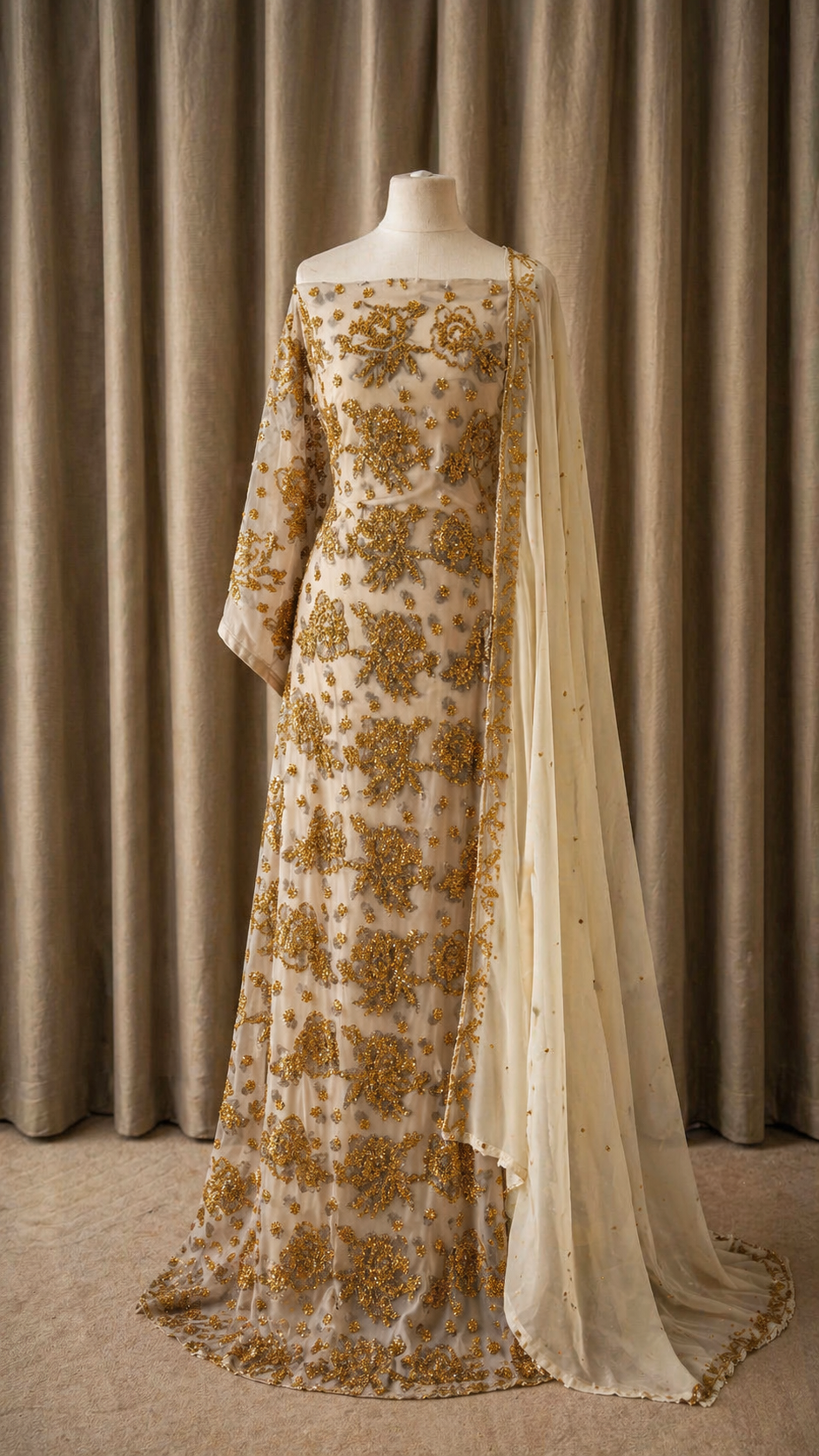 Floral Maqbal Collection | Grey Dirac Set