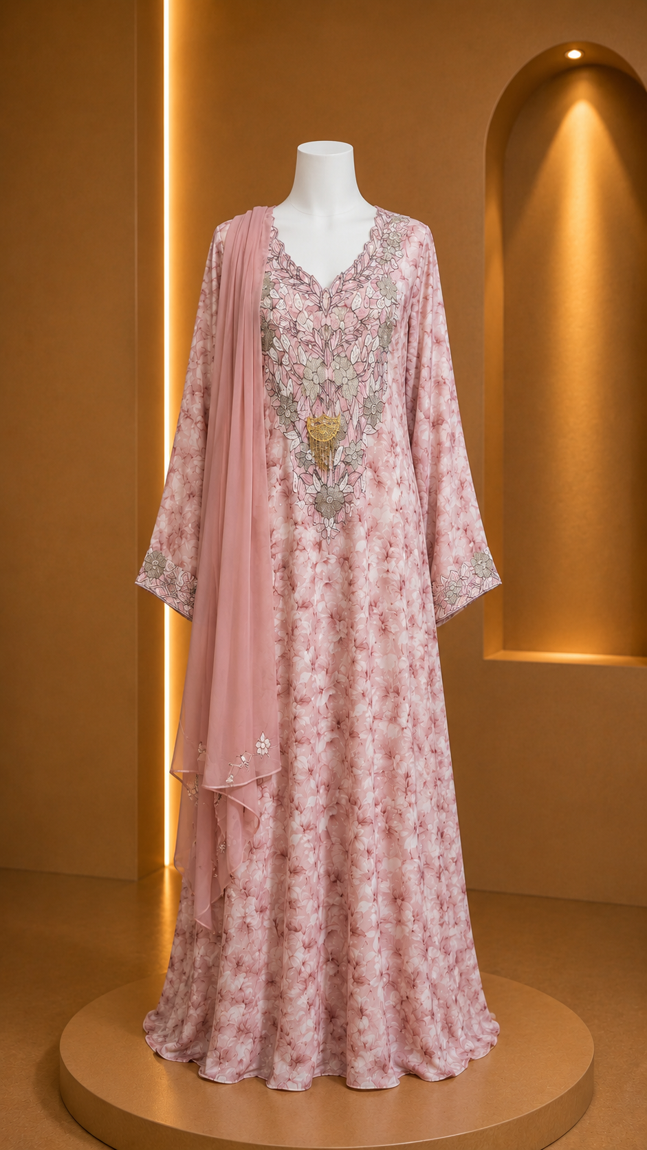 Pink Floral Makhawer