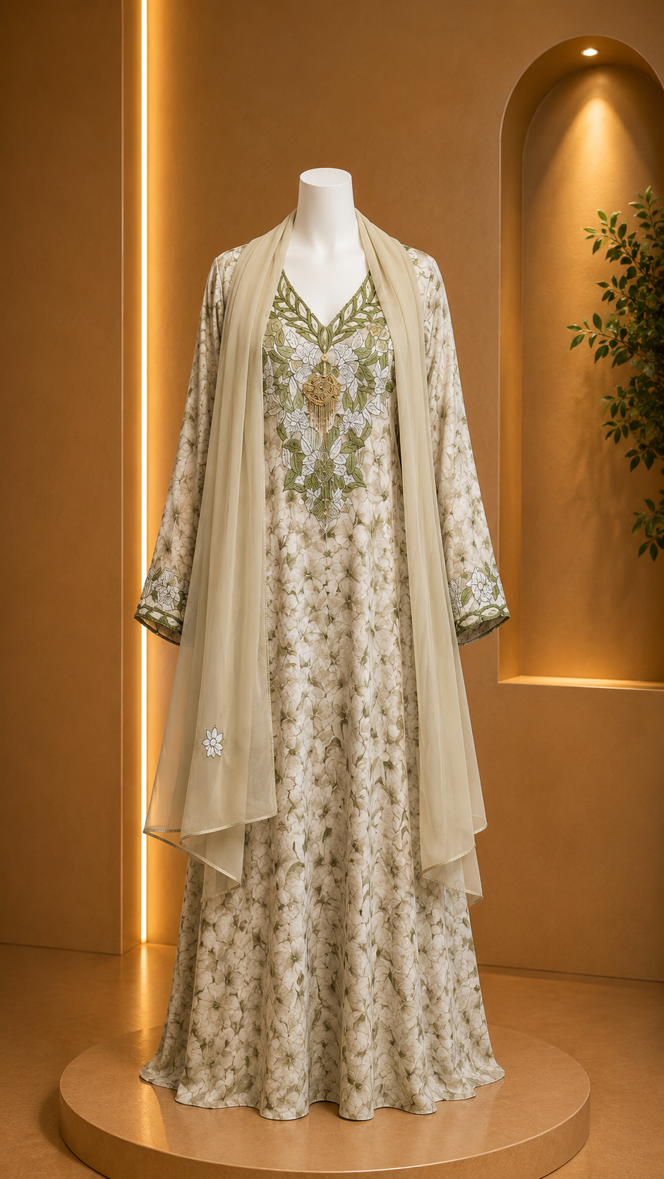 Champagne & Olive Green Makhawer