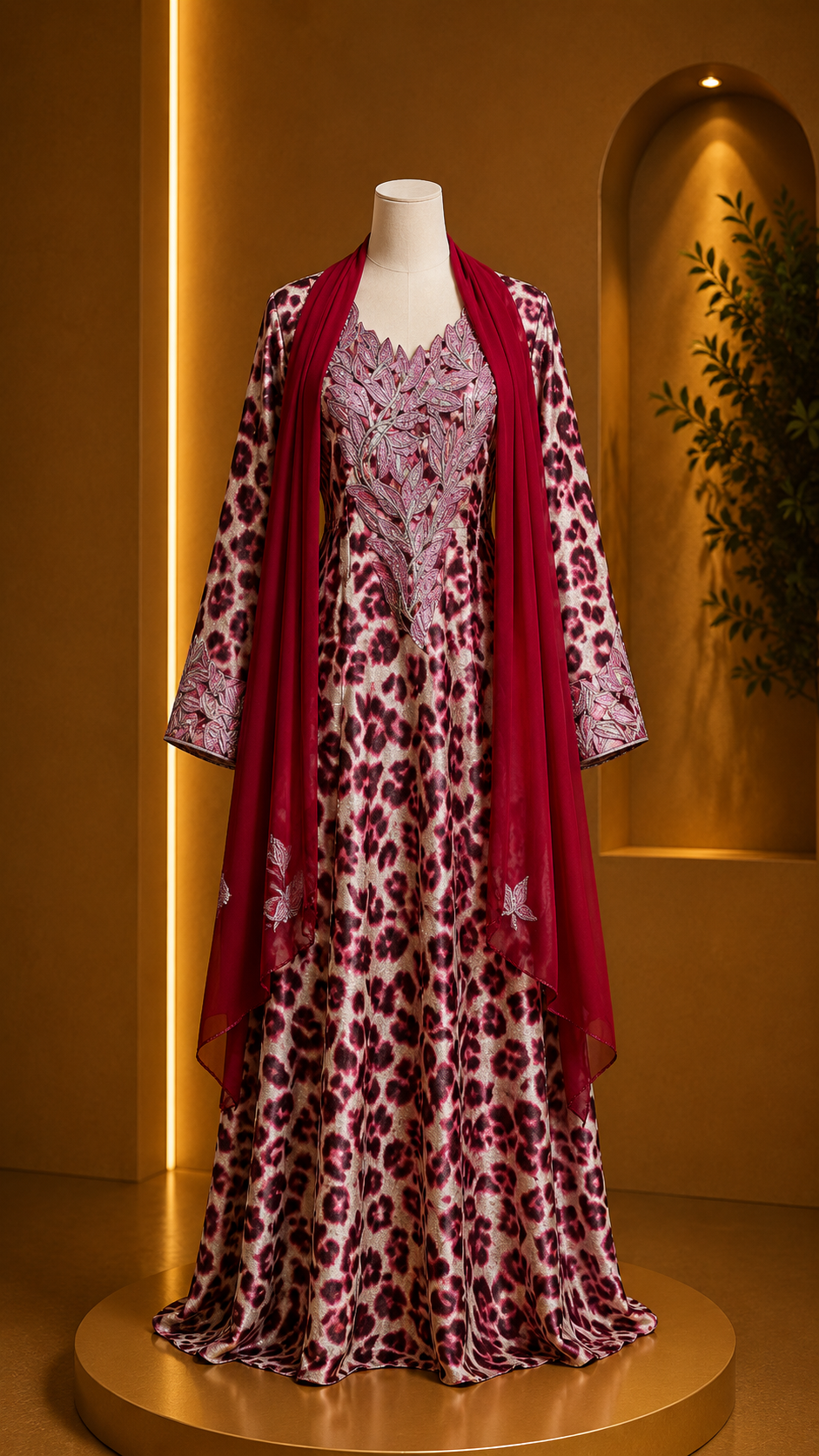 Pink Leopard Print Makhawer