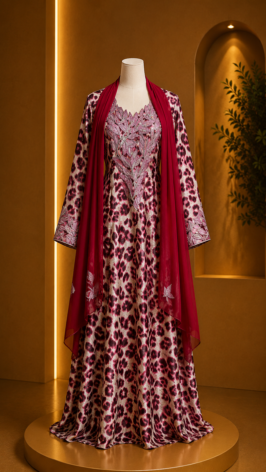 Pink Leopard Print Makhawer