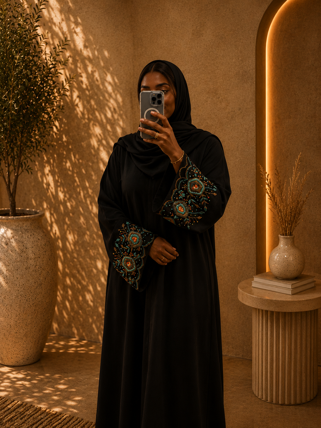 Abaya Noor – Turquoise Ember