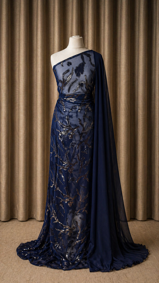 Faransawi Dirac Collection| Navy Blue & Silver