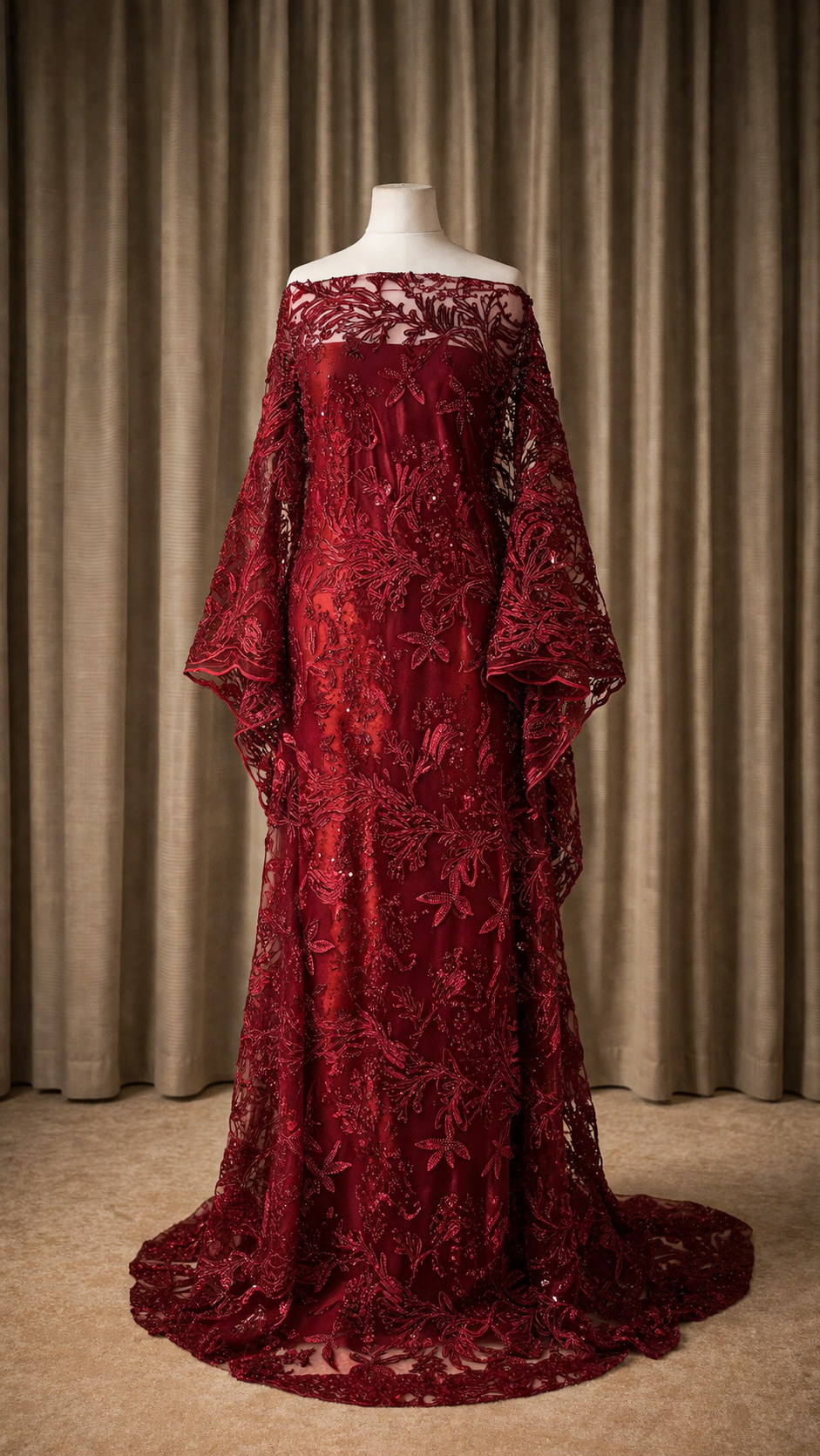 Luxury Lace Dirac Set | Maroon