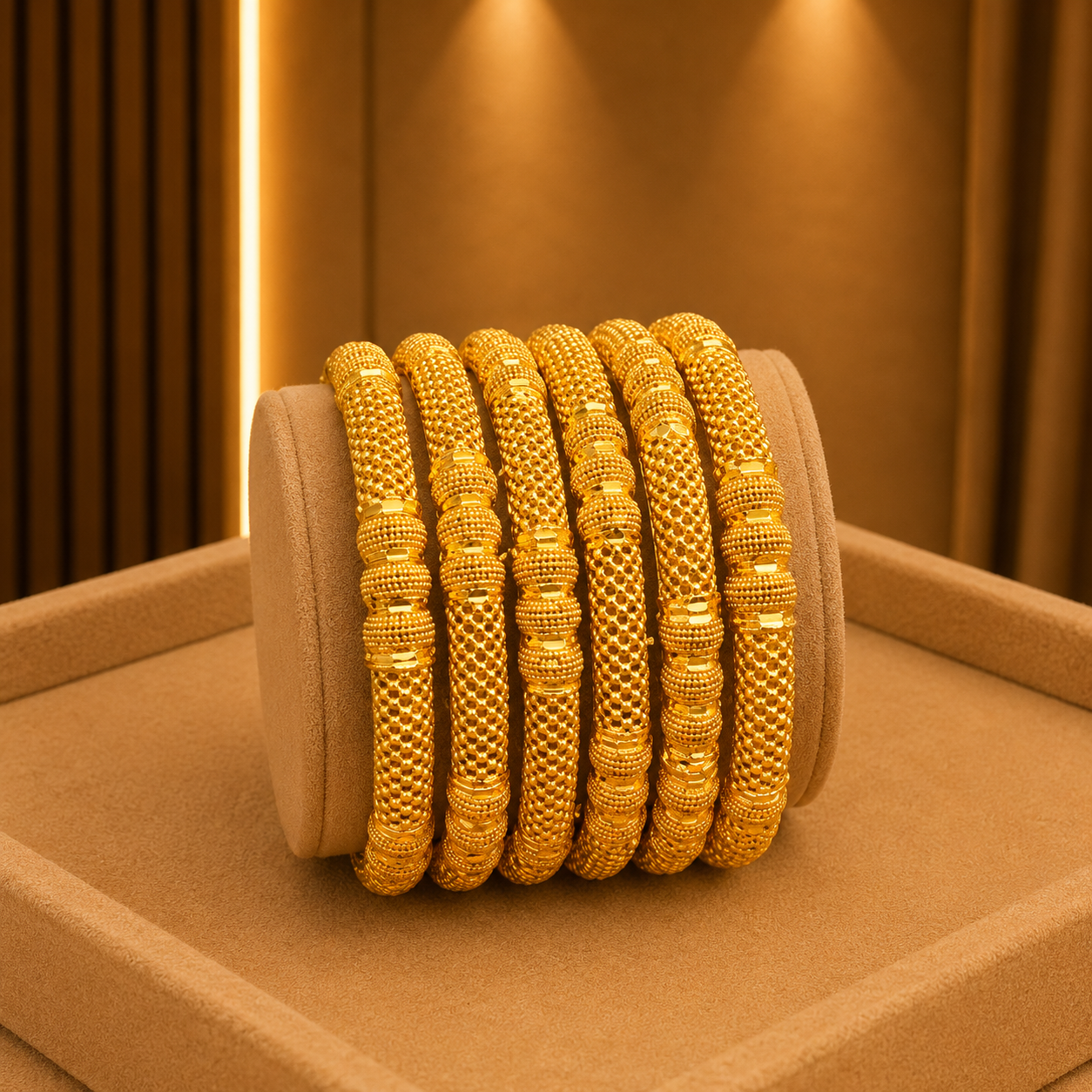 6 Piece Golden Bangles