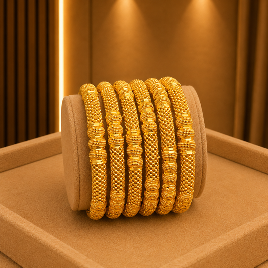 6 Piece Golden Bangles