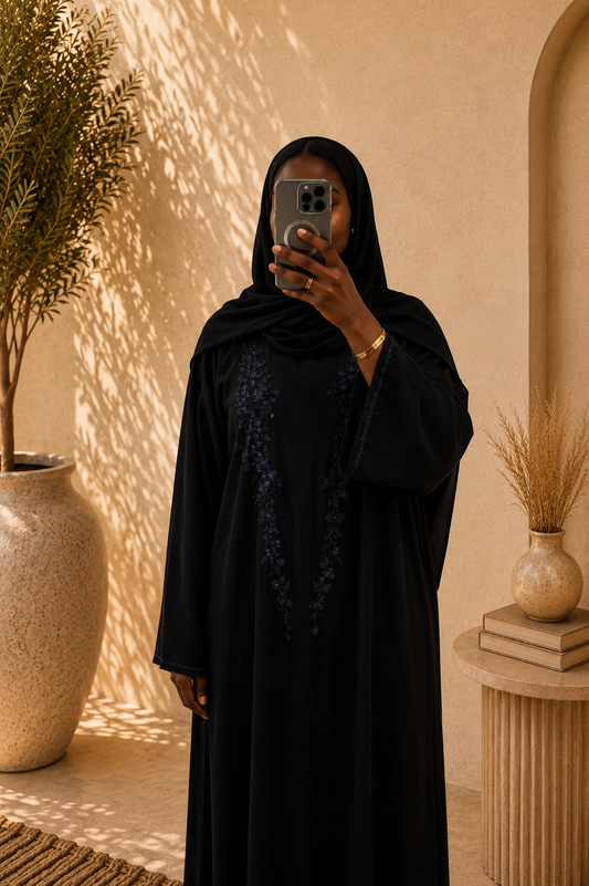 Abaya Noor – Midnight Bloom