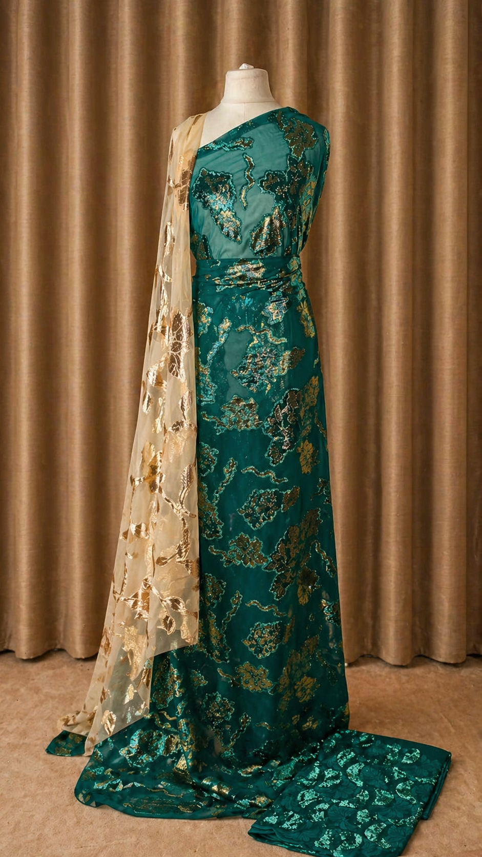 Faransawi Dirac Collection 4 | Teal Blue and Cream Gold
