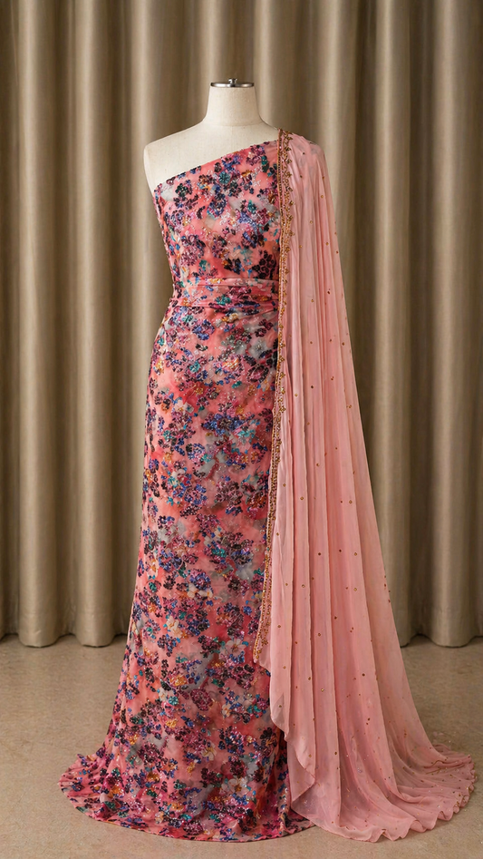 Bloom Maqbal Collection | Pink Dirac Set