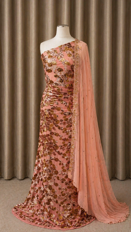 Luxury Maqbal Collection | Baby Pink Dirac Set