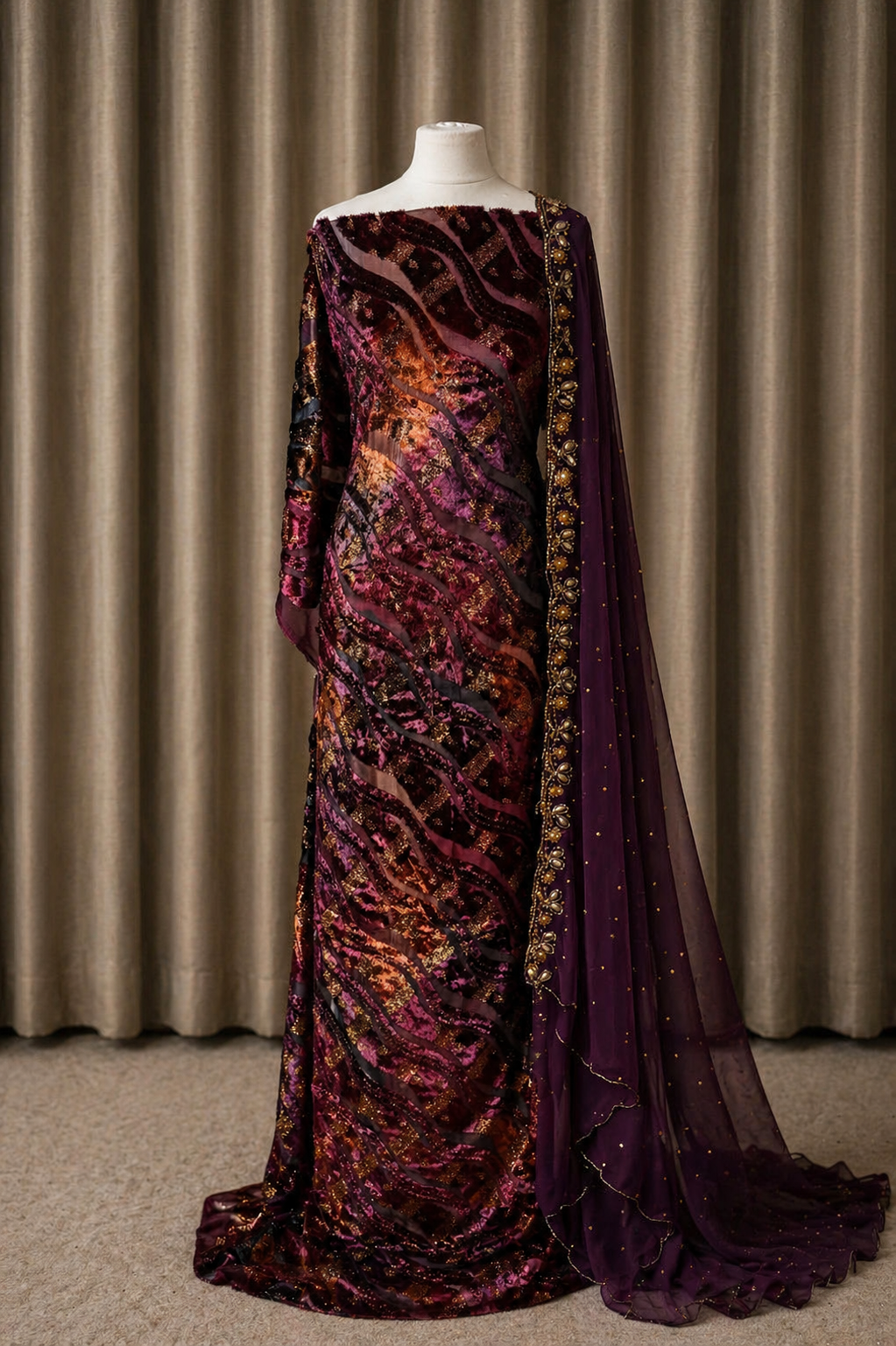Prestige Maqbal Collection | Purple Multicoloured Dirac Set