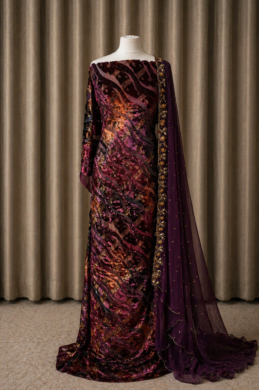 Prestige Maqbal Collection | Purple Multicoloured Dirac Set