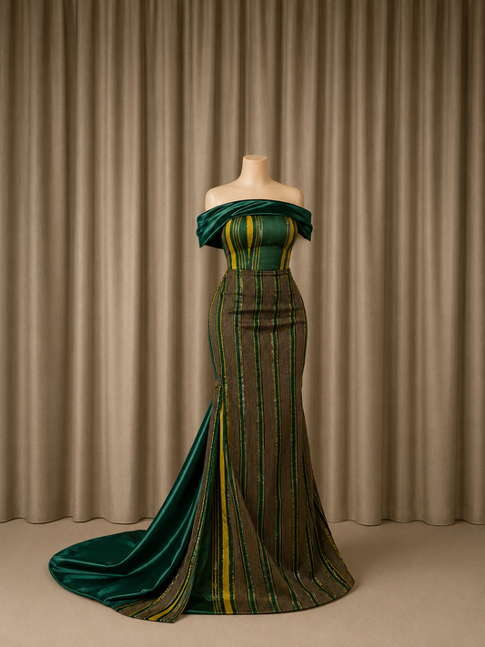 Hido iyo Dhaqan Bridal Dress | Emerald Green