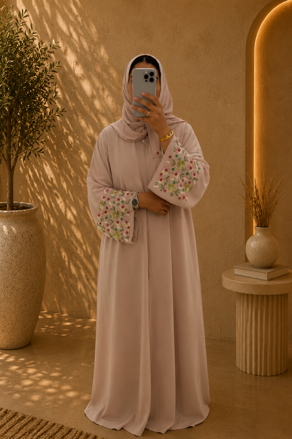 Abaya Sakina – Blush Blossom