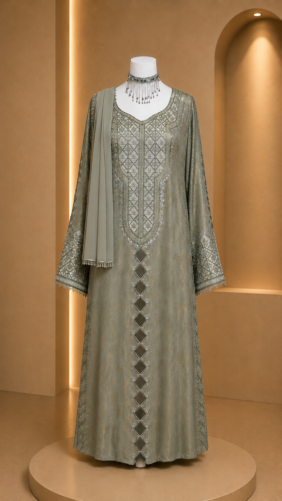 *VIP* Sage Green Emirati Makhawer