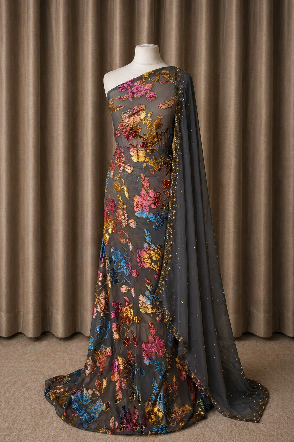 Prestige Maqbal Collection | Grey Multicoloured Dirac Set