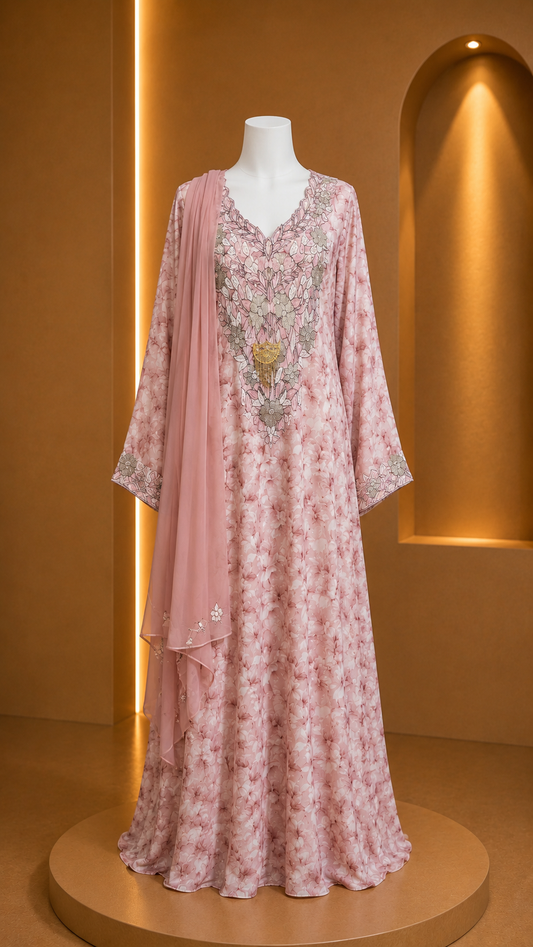 Pink Floral Makhawer