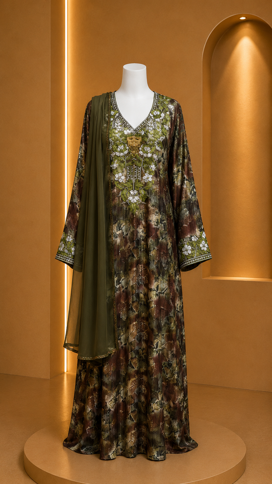 Green Chiffon Makhawer